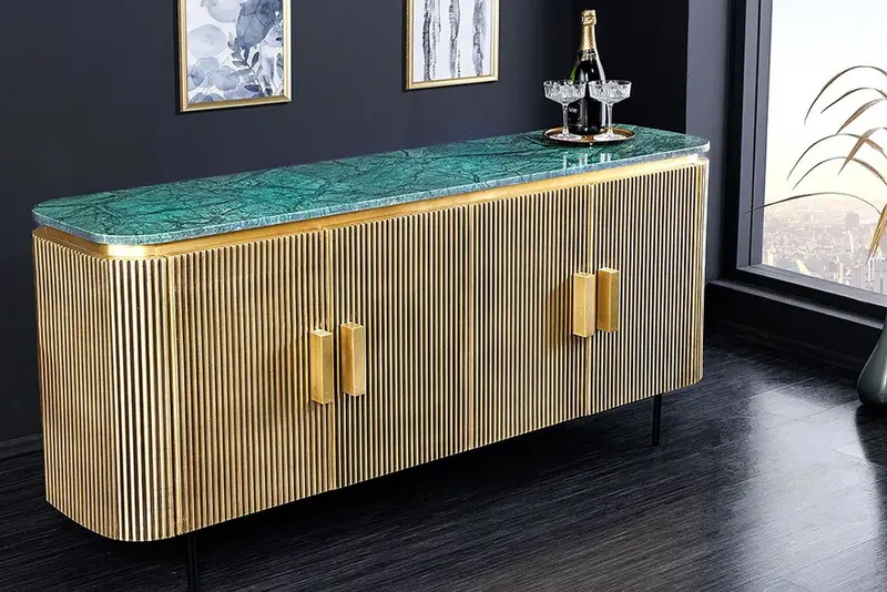 KOMODA VENEZIANO ZIELONY MARMUR 160 CM / 43350 /INVICTA INTEIOR