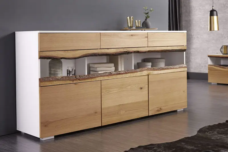 KOMODA WILD OAK 180 CM BIAŁA / DĄB NATURALNY 40063 / INVICTA INTERIOR