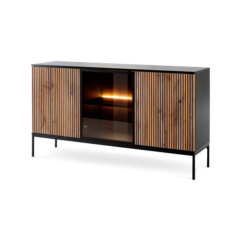 Komoda z drzwiami 154x83 w stylu loft | Lampy