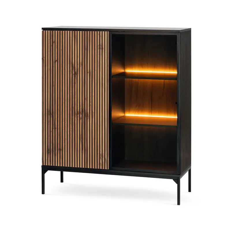 Komoda z drzwiami i szufladą 104x126 w stylu loft | Lampy