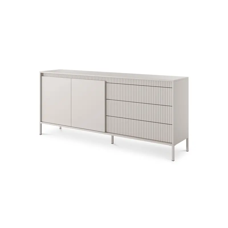 Komoda z drzwiami i szufladami 187x81 w stylu japandi | Senra