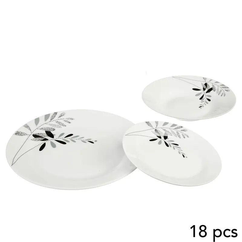 Komplet talerzy dla 6 osób, porcelana, 18 elementów