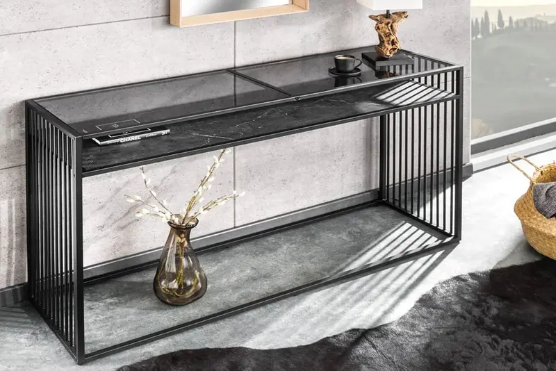 KONSOLA ARCHITECTURE CZARNA 120 CM / 43271 / INVICTA INTERIOR