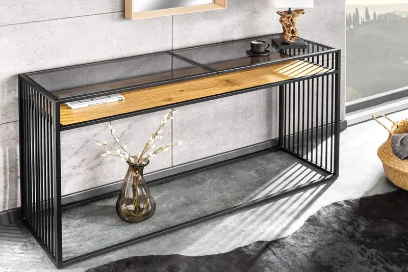 KONSOLA ARCHITECTURE DZIKI DĄB 120 CM / 43272 / INVICTA INTERIOR