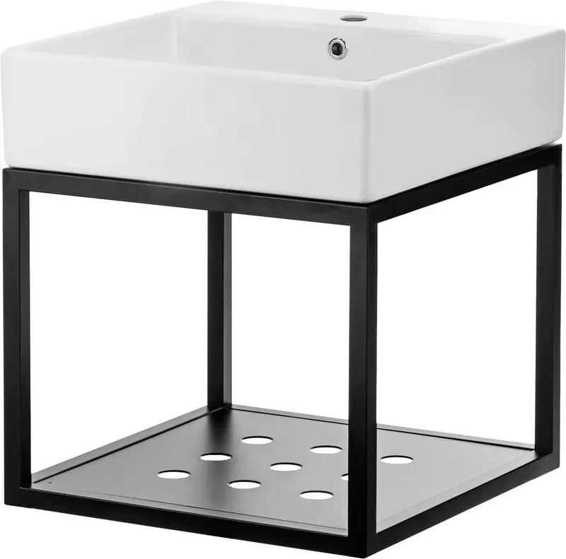 Konsola łazienkowa wisząca z umywalką - 50x50 cm Temisto Biały