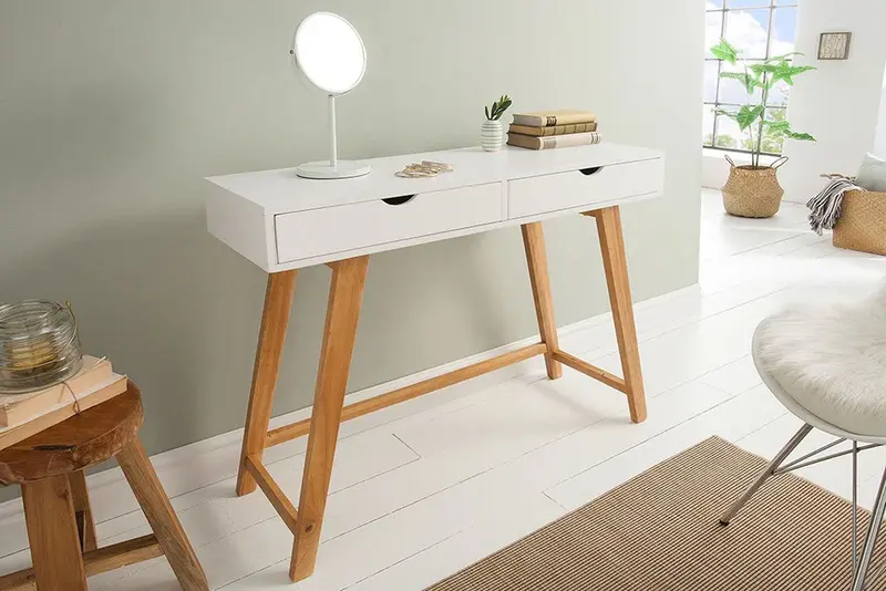 KONSOLA SCANDINAVIA DREWNO LITE BIAŁA / 38813  / INVICTA INTERIOR