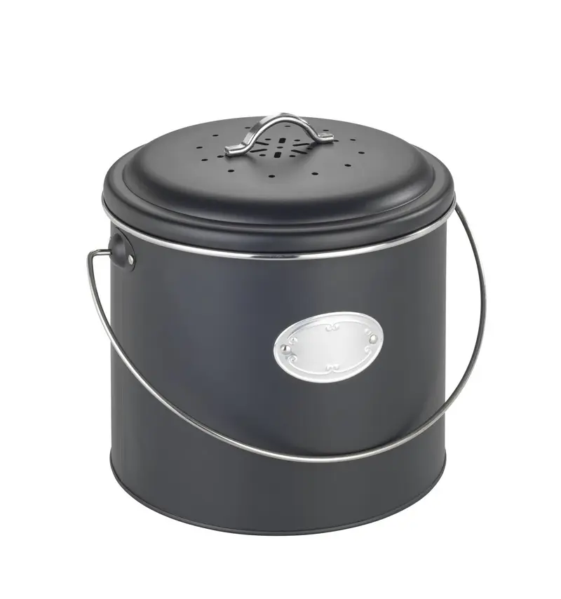 Kosz na kompost, 3 wymienne filtry neutralizujące zapachy, 6 l, Nero, WENKO