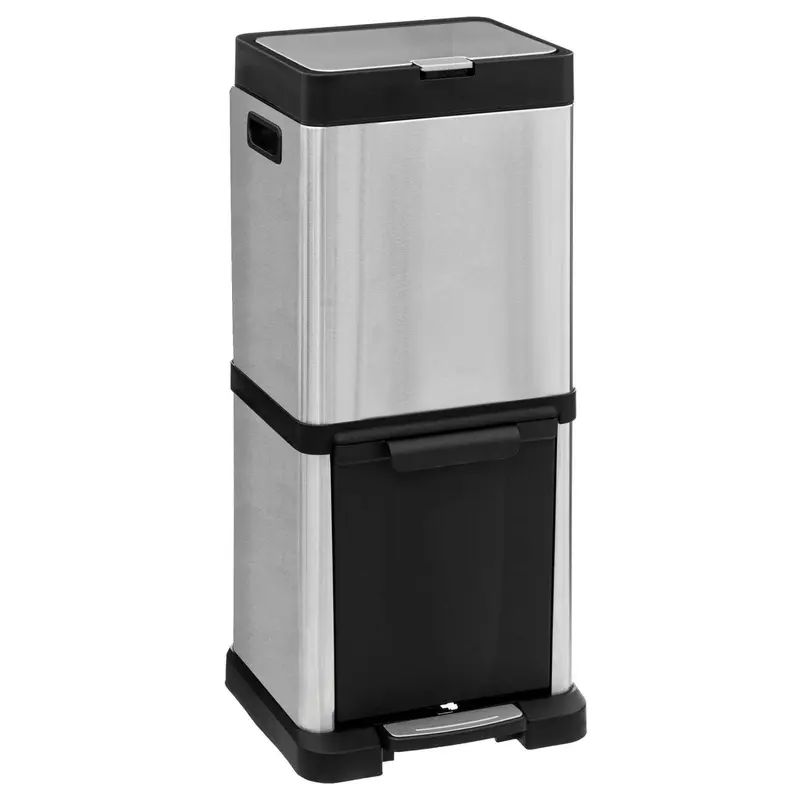 Kosz na śmieci dwukomorowy typu wieża, 14 l + 20 l, wys. 78 cm