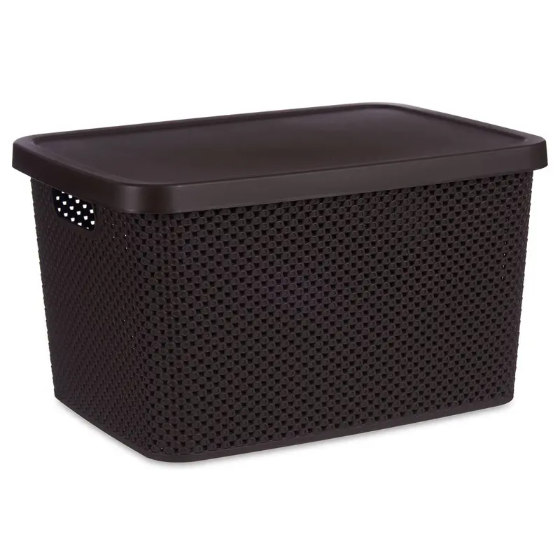 Kosz plastikowy z pokrywką, organizer, 19 l