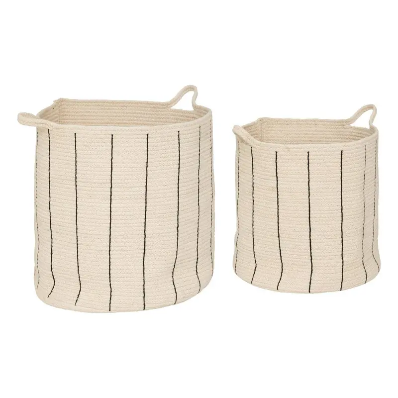 Kosze do przechowywania Cosy, bawełniane, w paski, 2 sztuki