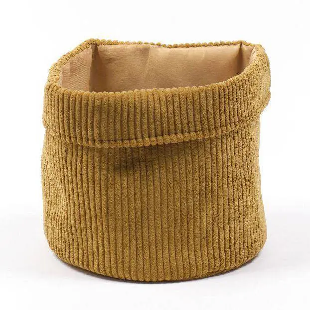 Koszyk dekoracyjny, sztruksowy, Ø 21 cm