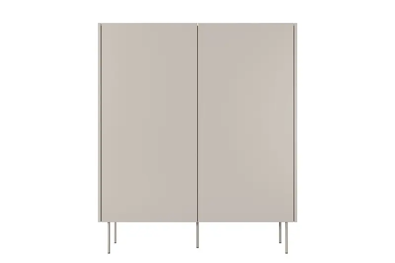 Kredens Desin z ukrytymi szufladami i metalowymi nogami 120 cm - kaszmir / dąb nagano