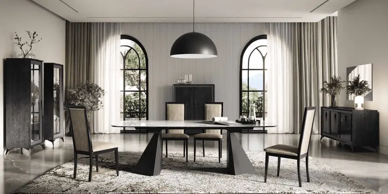 KRYSTAL WŁOSKI NOWOCZESNY STÓŁ NIEROZKŁADANY Z CERAMICZNYM BLATEM 239 CM / CAMELGROUP