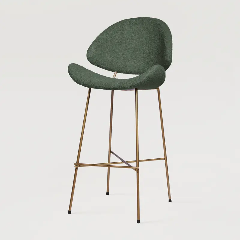 Krzesło barowe Cheri Bar Boucle Copper High - Ciemnozielone