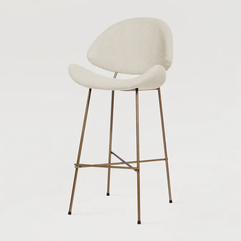Krzesło barowe Cheri Bar Boucle Copper High - Ecru