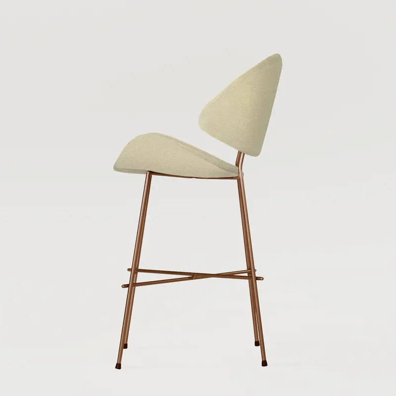 Krzesło barowe Cheri Bar Boucle Copper Low - Beżowe