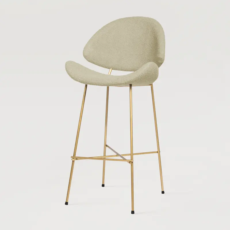 Krzesło barowe Cheri Bar Boucle Gold High - Beżowe