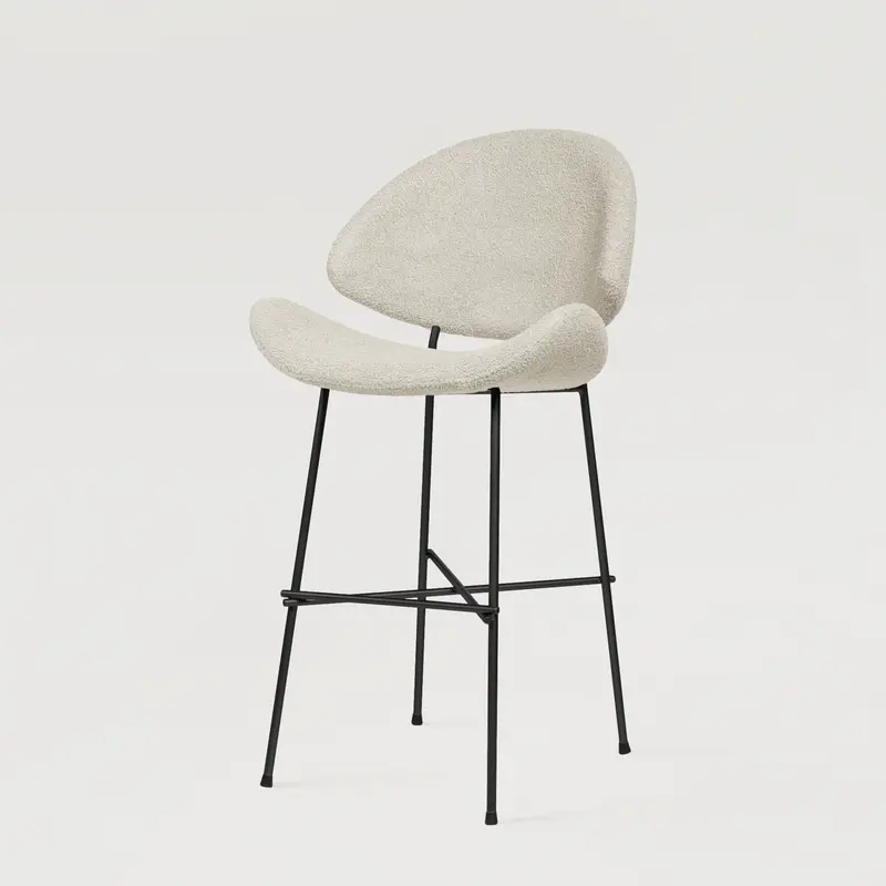 Krzesło barowe Cheri Bar Boucle Low - Ecru
