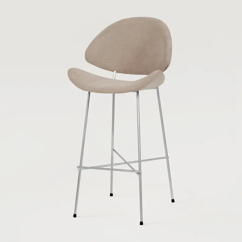 Krzesło barowe Cheri Bar Maero Chrome High - Ecru