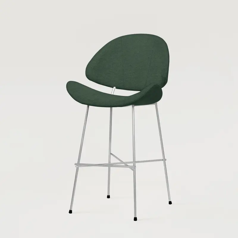 Krzesło barowe Cheri Bar Maero Chrome Low - Morska Zieleń