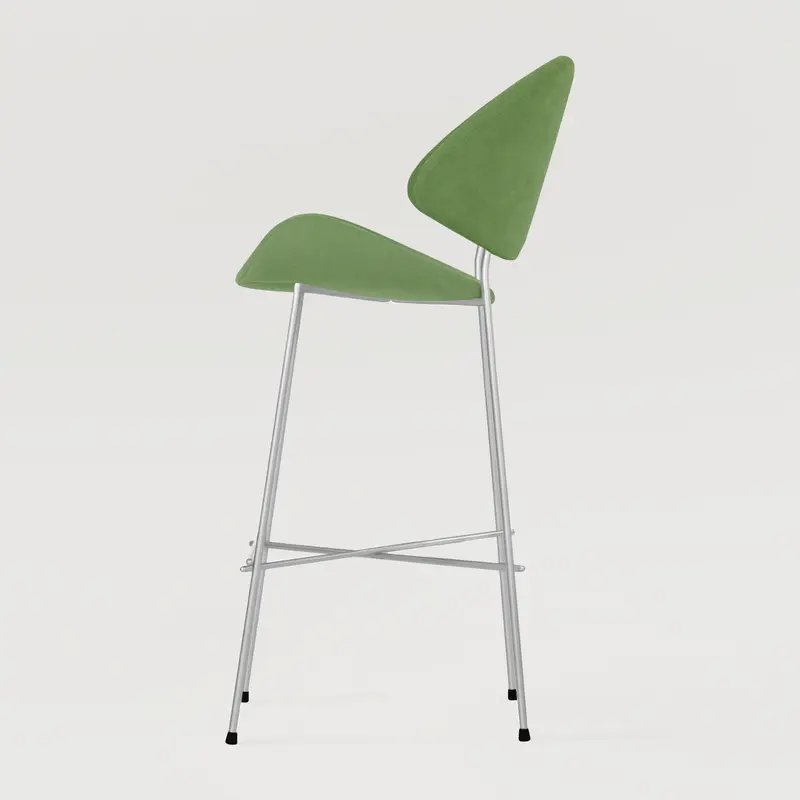 Krzesło barowe Cheri Bar Trend Chrome High - Ciemnozielone