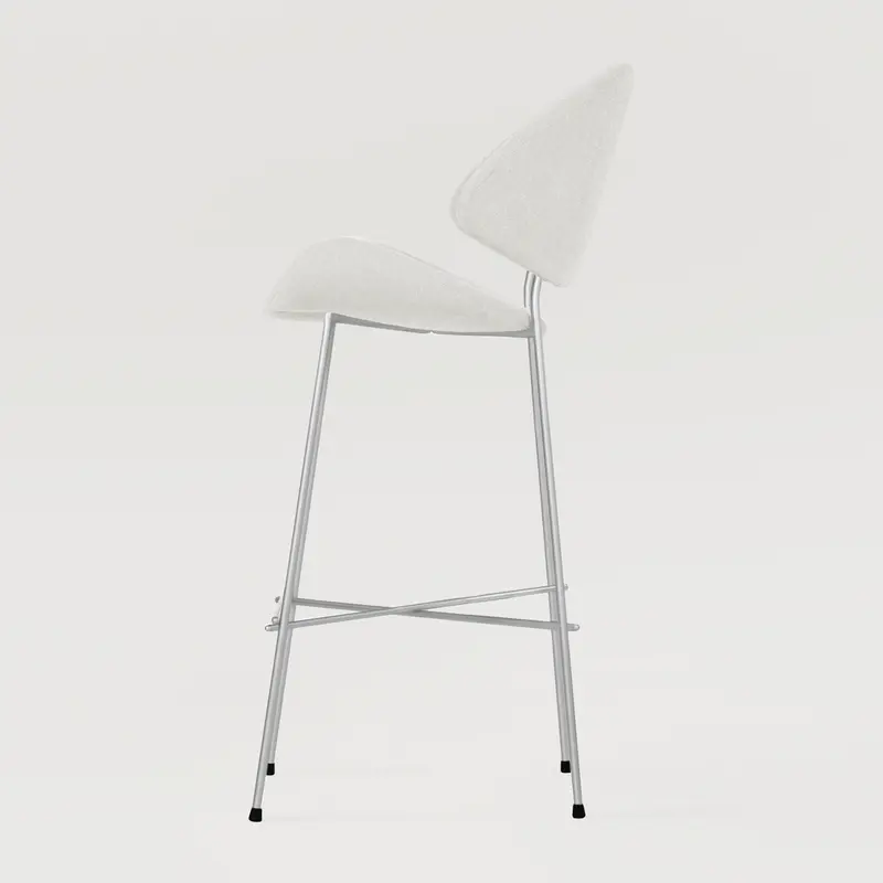 Krzesło barowe Cheri Bar Trend Chrome High - Ecru