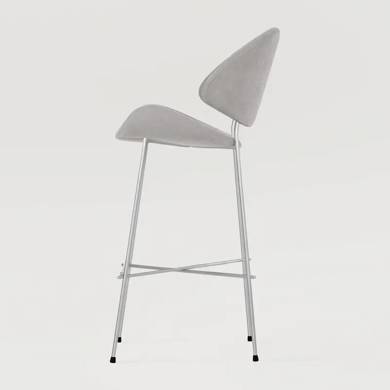 Krzesło barowe Cheri Bar Trend Chrome High - Jasnoszare