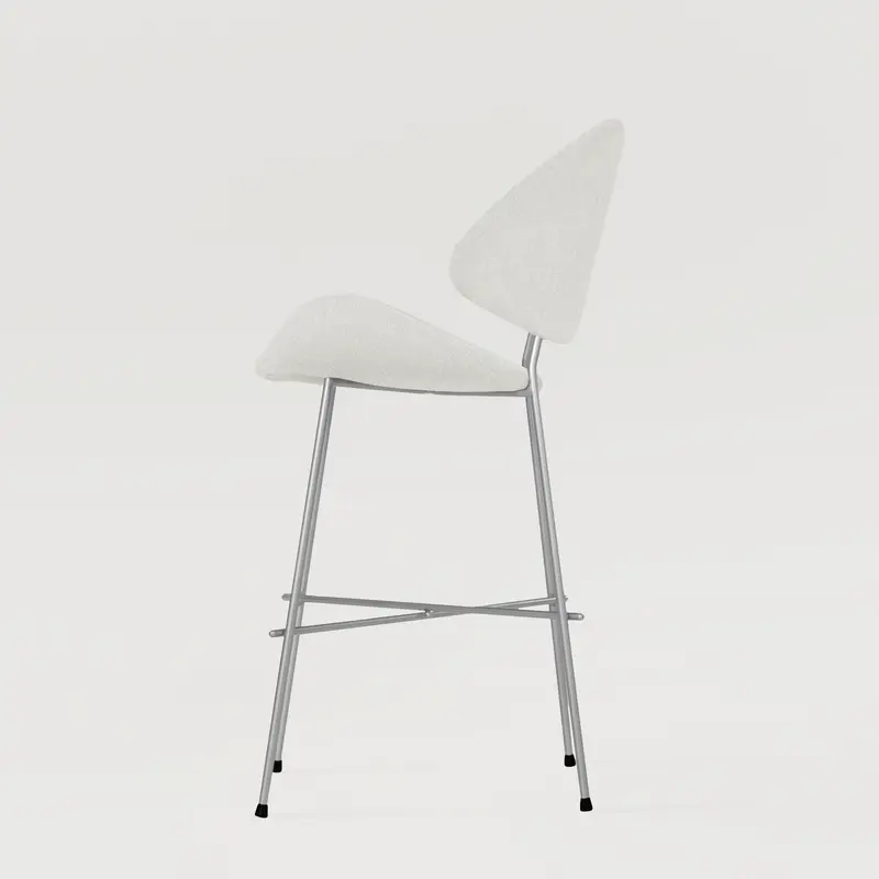 Krzesło barowe Cheri Bar Trend Chrome Low - Ecru