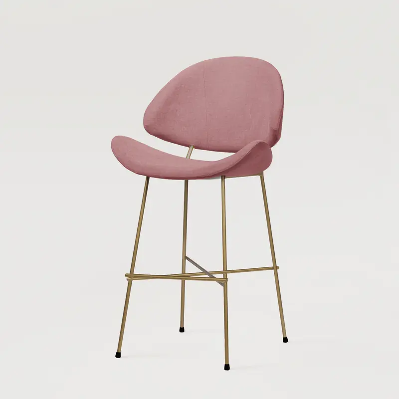 Krzesło barowe Cheri Bar Trend Copper Low - Brudny Róż