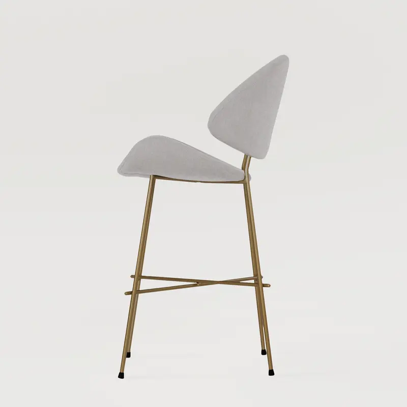 Krzesło barowe Cheri Bar Trend Copper Low - Jasnoszare