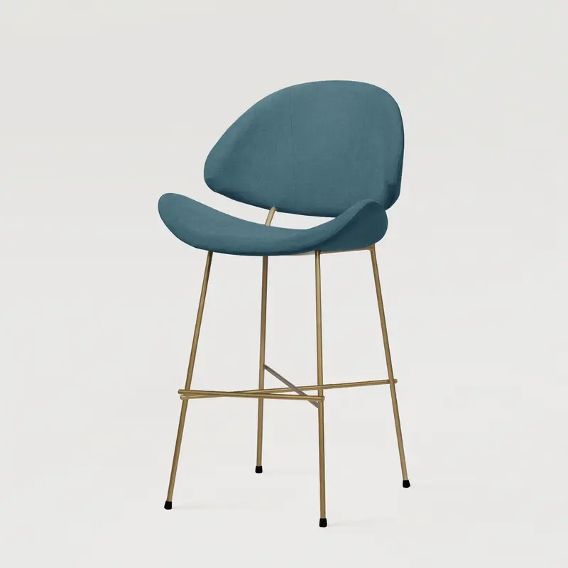 Krzesło barowe Cheri Bar Trend Copper Low - Niebieskie