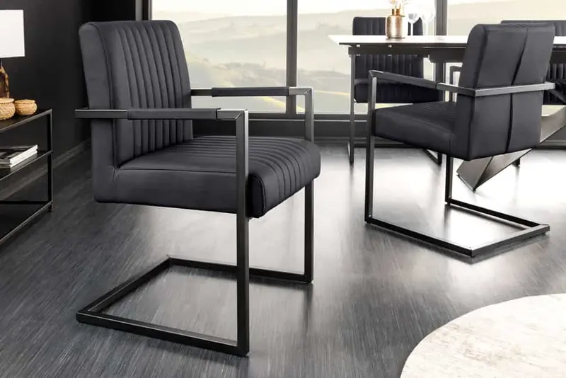 KRZESŁO BIG ASTON SKÓRA NATURALNA CZARNA / 44533 / INVICTA INTERIOR