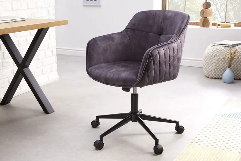 KRZESłO BIUROWE EUPHORIA CIEMNOSZARY AKSAMIT / 40865 / INVICTA INTERIOR