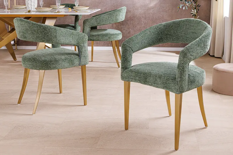 KRZESŁO BOUTIQUE ZIELONE TKANINA STRUKTURALNA / 45924 / INVICTA INTERIOR