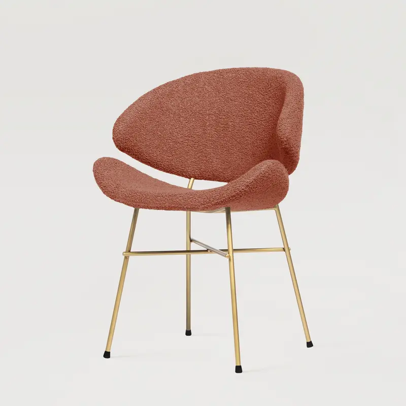 Krzesło Cheri Boucle Gold - Ceglasty