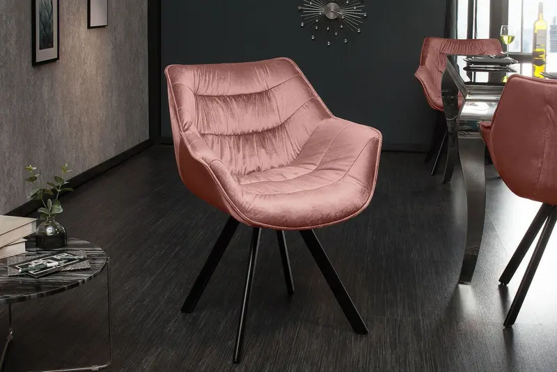 Krzesło Dutch Comfort altrosa RÓŻOWY aksamit / 39476 / INVICTA INTERIOR