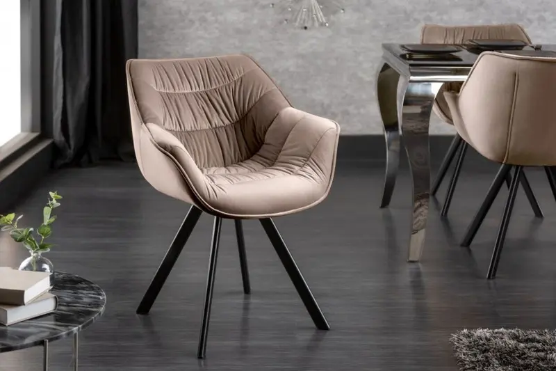 Krzesło Dutch Comfort beżowy aksamit/ 38596 / INVICTA INTERIOR