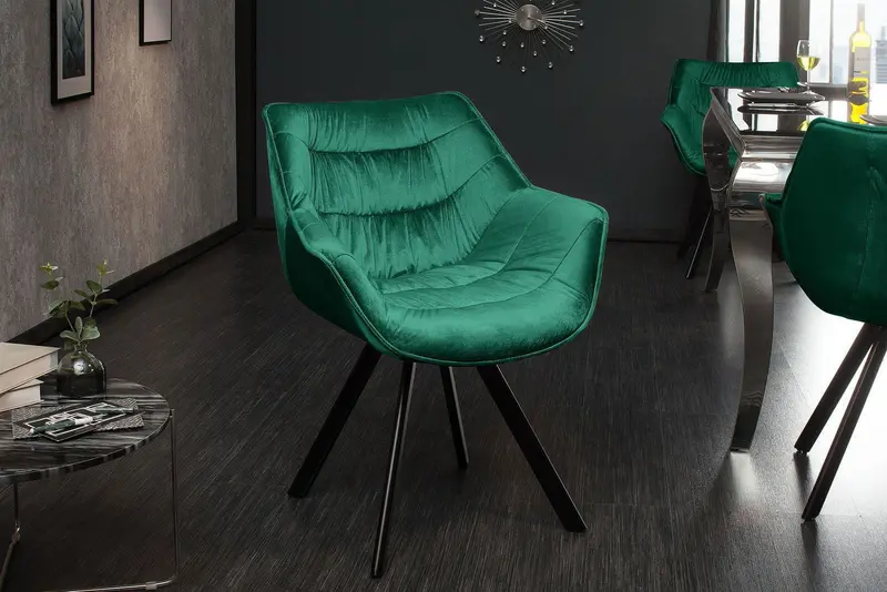 Krzesło Dutch Comfort ZIELONY aksamit / 39475 / INVICTA INTERIOR