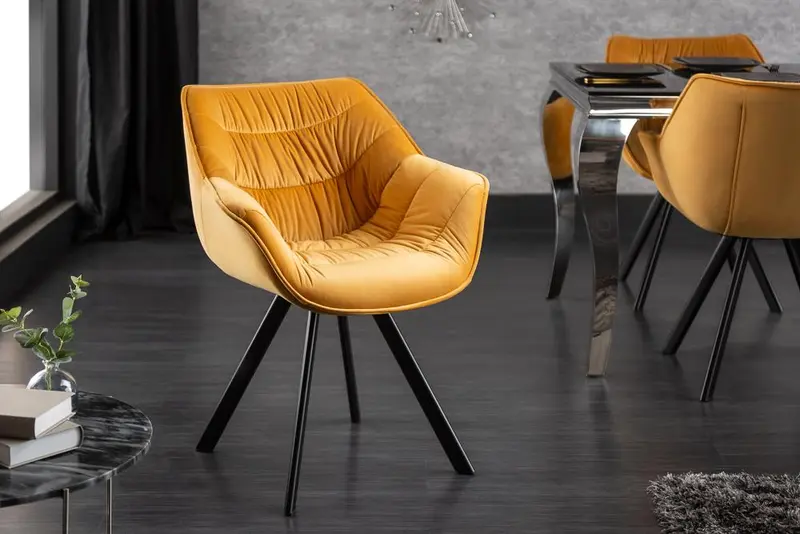 KRZESŁO DUTCH KOMFORT ŻÓŁTE / 40008 / INVICTA INTERIOR