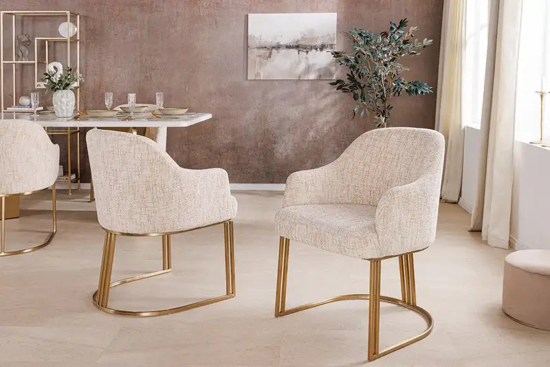 KRZESŁO EXTRAVAGANCIA BEŻOWE Z PODŁOKIETNIKAMI / 45927 / INVICTA INTERIOR