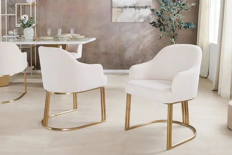 KRZESŁO EXTRAVAGANCIA BEŻOWE Z PODŁOKIETNIKAMI / 46201 / INVICTA INTERIOR