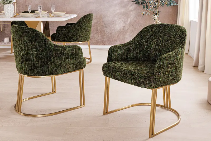 KRZESŁO EXTRAVAGANCIA ZIELONE Z PODŁOKIETNIKAMI / 45928 / INVICTA INTERIOR