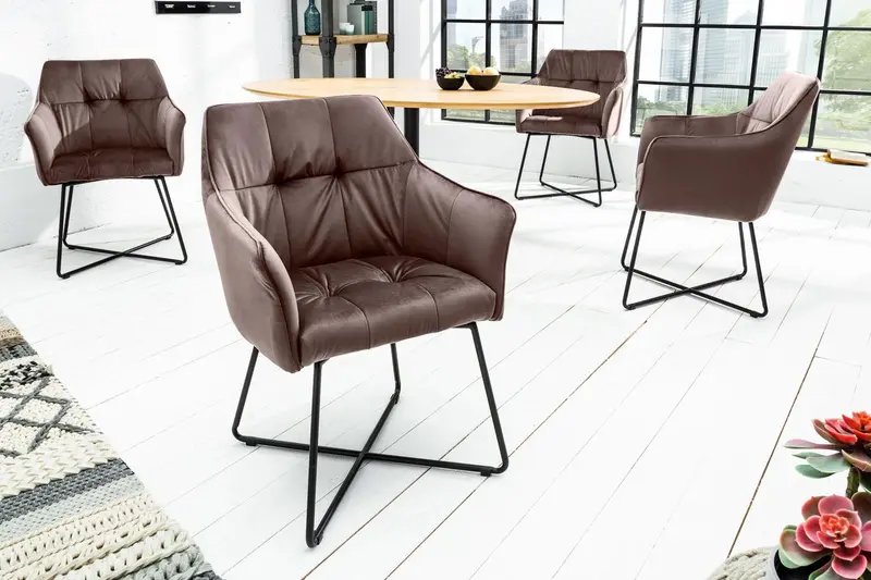 KRZESŁO LOFT BRĄZOWE / 38863 / INVICTA INTERIOR