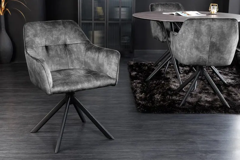 KRZESŁO LOFT OBROTOWE SZARE / 42390 / INVICTA INTERIOR