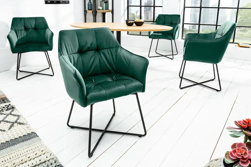 KRZESŁO LOFT ZIELONE / 38862 / INVICTA INTERIOR