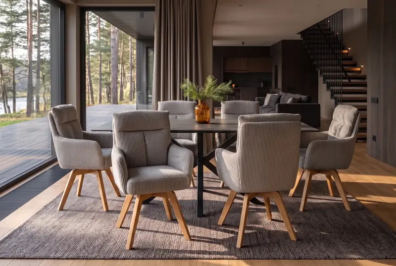 KRZESŁO OBROTOWE BIG GEORGE 360° SZARO - BEŻOWE / 48903 / INVICTA INTERIOR