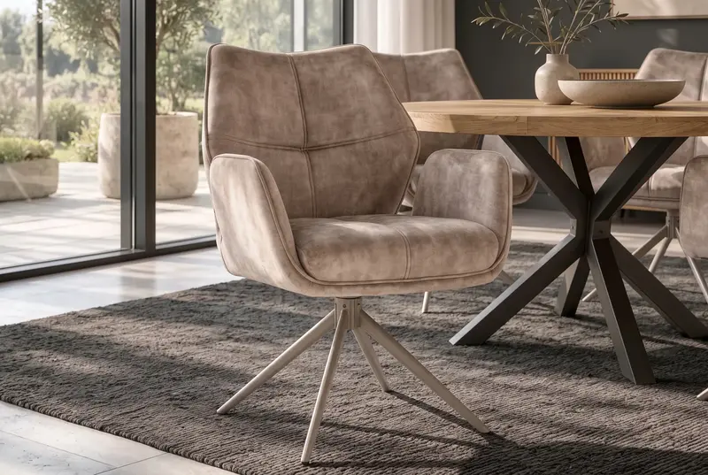 KRZESŁO OBROTOWE CONCORD 180° BEŻOWE / 48899 / INVICTA INTERIOR