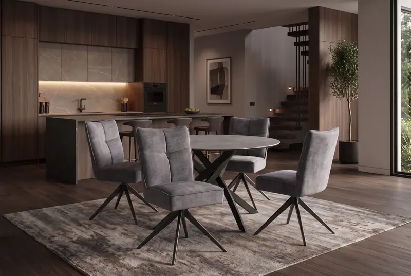 KRZESŁO OBROTOWE LUGAMNO 360° SZARE / 49068 / INVICTA INTERIOR
