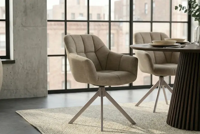 KRZESŁO OBROTOWE PAPILLON SZARO - BEŻOWE / 48814 / INVICTA INTERIOR