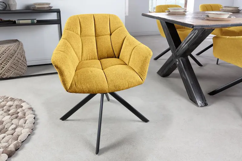 KRZESŁO OBROTOWE PAPILLON ŻÓŁTE / 41589 / INVICTA INTERIOR